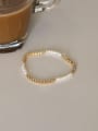 thumb Brass Imitation Pearl Geometric Minimalist Beaded Bracelet 3