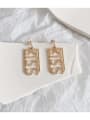 thumb Copper Cubic Zirconia Letter Dainty Drop Trend Korean Fashion Earring 2