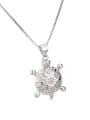 thumb Brass Turtle Cubic Zirconia Earring and Necklace Set 3