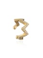 thumb Brass Cubic Zirconia Geometric Vintage Clip Earring (Single Only One) 3