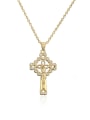 thumb Brass Cubic Zirconia Cross Vintage Regligious Necklace 0