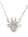thumb Brass  Cubic Zirconia Insect Earring and Necklace Set 3