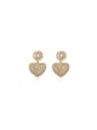 thumb Brass Cubic Zirconia Heart Dainty Stud Earring 0