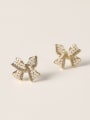 thumb Brass Cubic Zirconia Butterfly Minimalist Stud Trend Korean Fashion Earring 0