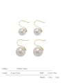 thumb Brass Imitation Pearl Geometric Minimalist Hook Earring 3