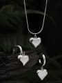 thumb Brass Minimalist Heart Earring and Necklace Set 0