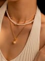 thumb Brass Imitation Pearl Round Minimalist Beaded Necklace 1