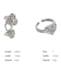 thumb Brass Cubic Zirconia Hip Hop Heart Ring And Earring Set 4