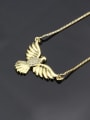 thumb Brass Cubic Zirconia  Bird Dainty Necklace 2