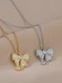thumb Brass Cubic Zirconia Butterfly Dainty Necklace 1