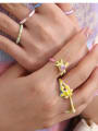 thumb Brass Enamel Cubic Zirconia Heart Cute Band Ring 1