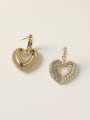 thumb Brass Cubic Zirconia Heart Vintage Stud Trend Korean Fashion Earring 3