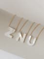 thumb Brass Acrylic Letter Minimalist Pendant Necklace 2
