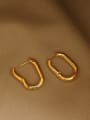 thumb Brass Hollow Geometric Minimalist Huggie Earring 1