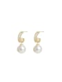 thumb Brass Imitation Pearl Geometric Dainty Drop Earring 0