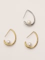 thumb Brass Imitation Pearl Water Drop Minimalist Stud Trend Korean Fashion Earring 2