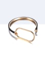 thumb Brass Leather Geometric Minimalist Bracelet 0