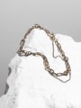 thumb Brass  Hollow Geometric Chain Vintage Necklace 0