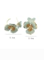 thumb Zinc Alloy Natural Stone Flower Luxury Stud Earring 1