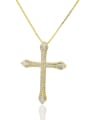 thumb Brass Cubic Zirconia Cross Pendant Necklace 2