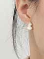thumb Brass Shell Geometric Cute Stud Earring 2