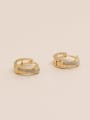 thumb Brass Cubic Zirconia Geometric Minimalist Huggie Trend Korean Fashion Earring 1