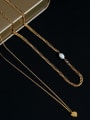 thumb Brass Freshwater Pearl Heart Minimalist Necklace 2
