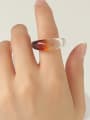 thumb Hand Glass Multi Color Geometric Minimalist Band Ring 2