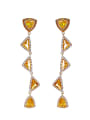 thumb Brass Cubic Zirconia Multi Color Geometric Luxury Cluster Earring 2