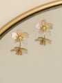 thumb Copper Shell Flower Minimalist Stud Trend Korean Fashion Earring 2
