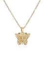 thumb Brass Hollow Butterfly Minimalist Necklace 0