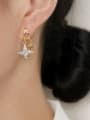 thumb Brass Cubic Zirconia Star Vintage Stud Trend Korean Fashion Earring 1