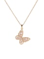 thumb Copper Cubic Zirconia Flower Butterfly  Trend Pendant Necklace 4