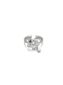 thumb Brass Cubic Zirconia Flower Vintage Band Ring 1