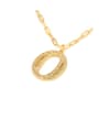 thumb Brass Cubic Zirconia Number Dainty Pendant Necklace 3
