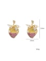 thumb Brass Cubic Zirconia Friut Dainty Stud Earring 1