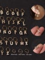 thumb Brass Cubic Zirconia Letter Cute Hook Earring 3
