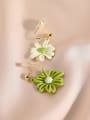 thumb Brass Enamel Flower Minimalist Clip Earring 2