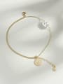 thumb Copper Freshwater Pearl Coin Minimalist Link Bracelet 0