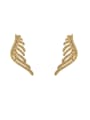 thumb Brass Cubic Zirconia Wing Vintage Stud Trend Korean Fashion Earring 0