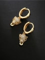 thumb Brass Cubic Zirconia Leopard Vintage Huggie Earring 1