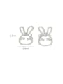 thumb Brass Imitation Pearl Rabbit Cute Stud Earring 2