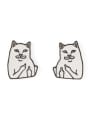 thumb Alloy Enamel Cat Cute Stud Earring 3