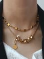 thumb Brass Geometric Vintage chain Necklace 1