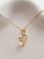 thumb Brass Freshwater Pearl Geometric Dainty Necklace 2