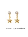 thumb Brass Imitation Pearl Star Minimalist Drop Earring 1