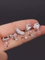 thumb Stainless steel Cubic Zirconia Feather Hip Hop Earring (Single Only One) 1