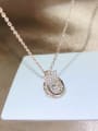 thumb Brass Cubic Zirconia Crown Dainty Necklace 2