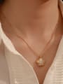 thumb Brass Shell Flower Vintage Necklace 1