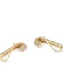 thumb Brass with Cubic Zirconia White Round Dainty Stud Earring 4